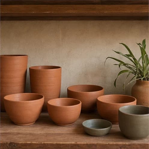 Terracotta forms inspired by the earth and natural processes